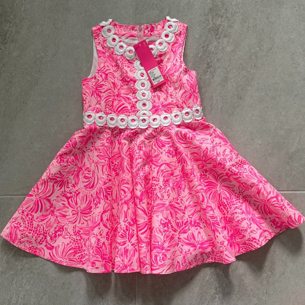 BOUTIQUE Neon Hot Pink NWT Lilly Pulitzer Idala Dress Youth Size 6